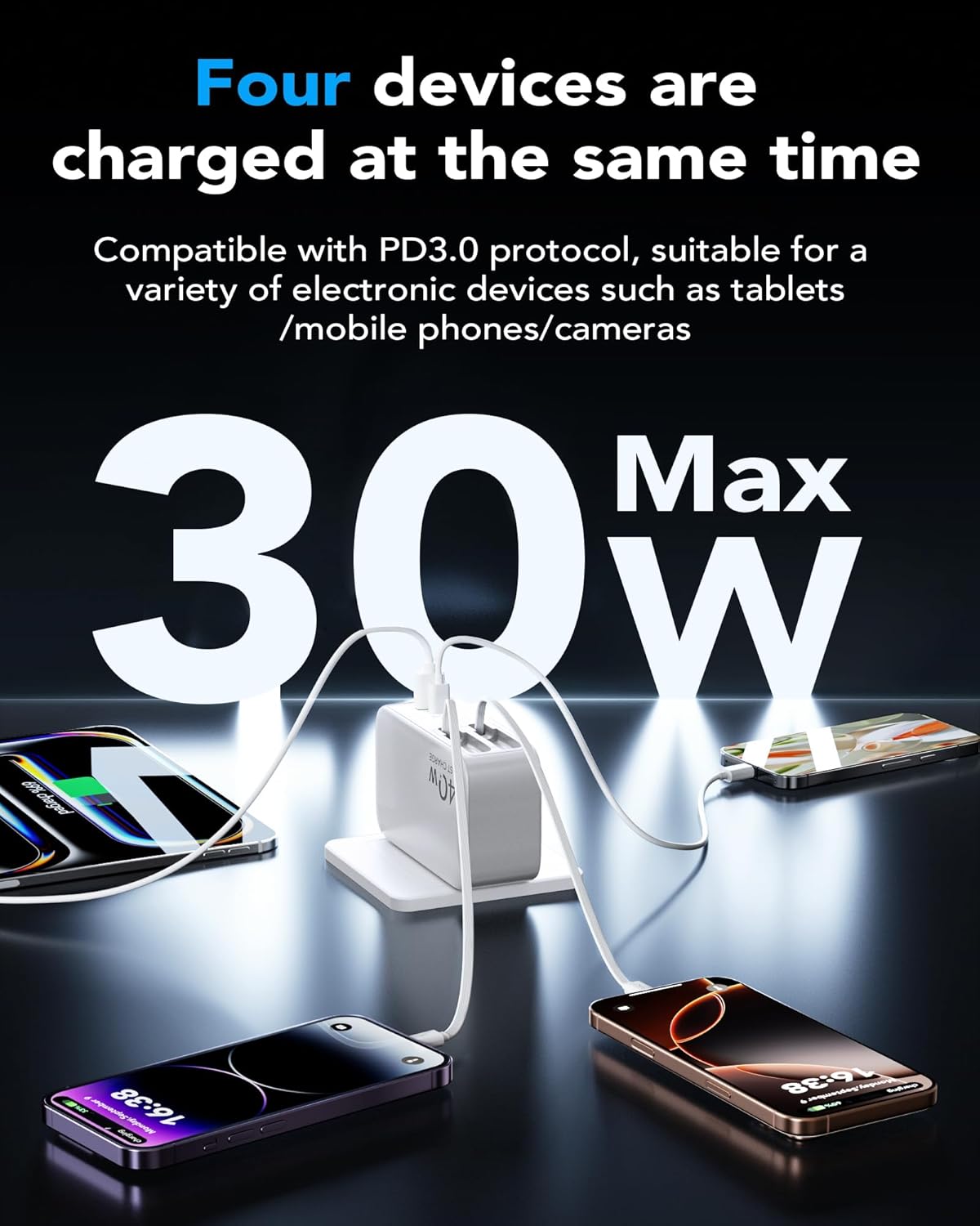 4-in-1 Retractable Wall Charger