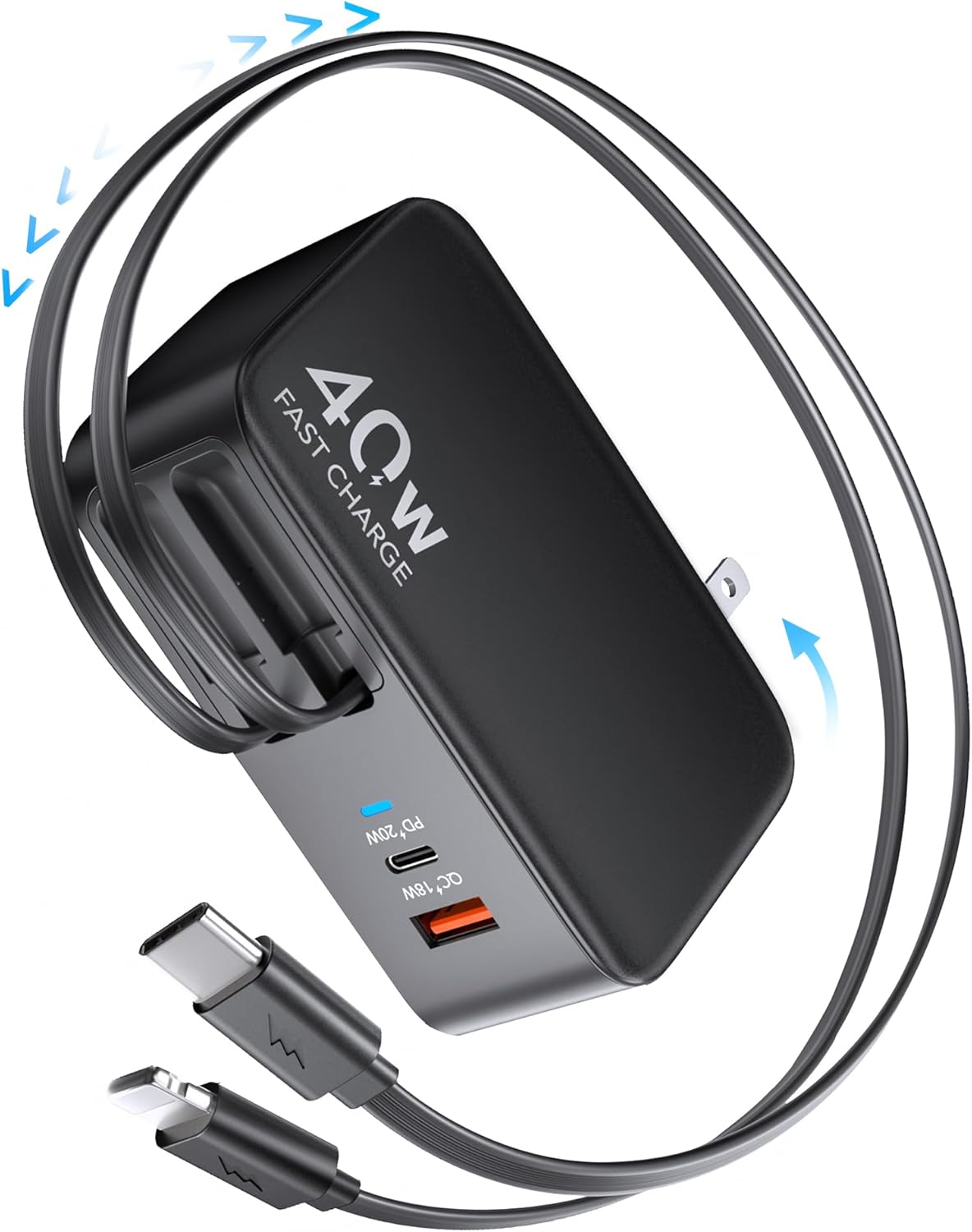 4-in-1 Retractable Wall Charger