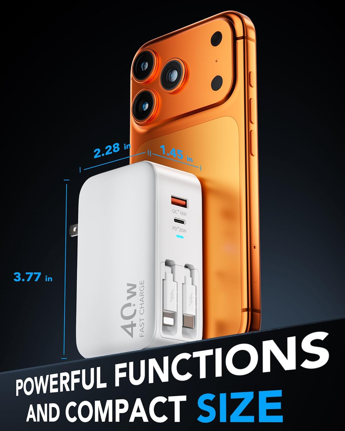 4-in-1 Retractable Wall Charger